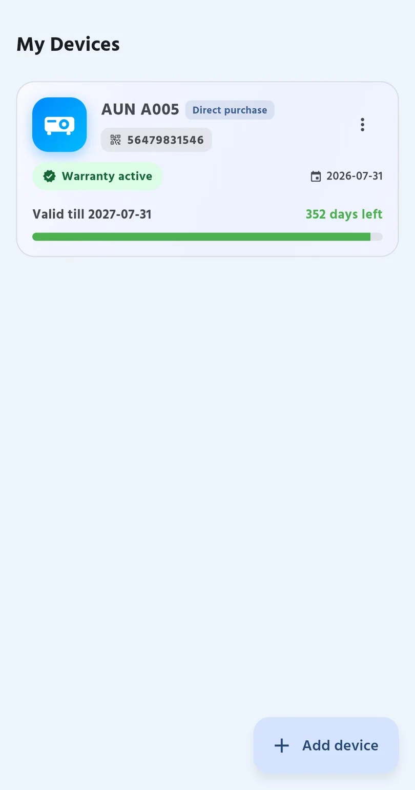 AUN Care App — Projector Warranty & Repair Tracking BD