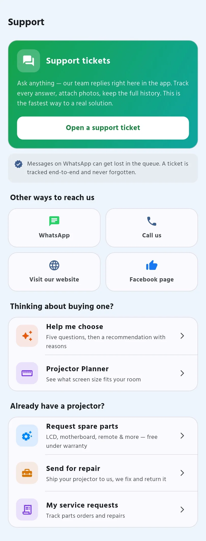 AUN Care App — Projector Warranty & Repair Tracking BD