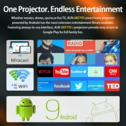 Alternative view of AUN AKEY9S Full HD Professional Android Projector