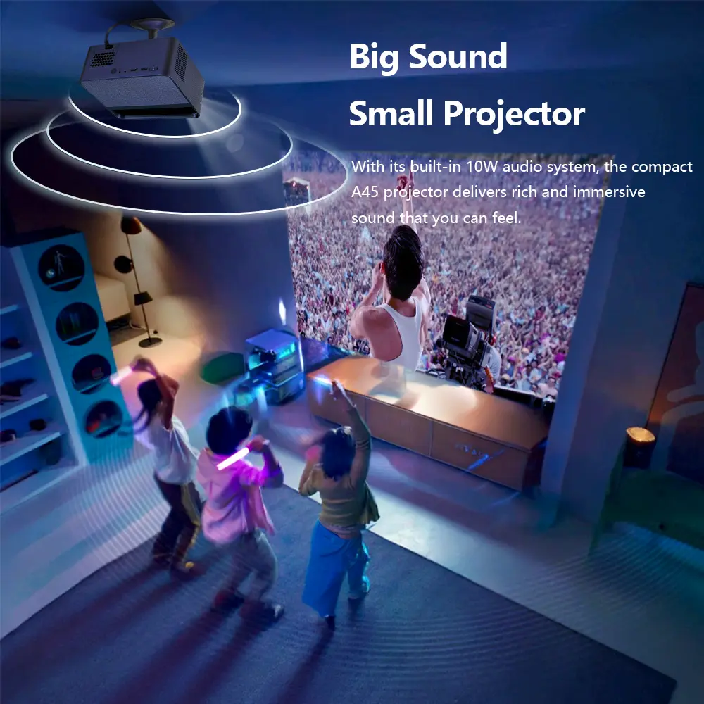 AUN A45 Full HD Home Cinema Android Projector | AUN Projector Bangladesh AUN A45 Full HD Home Cinema Android Projector - ছবি 3