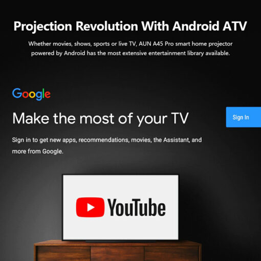 Alternative view of AUN A45 Pro Full HD Genuine Android TV Home Cinema Projector