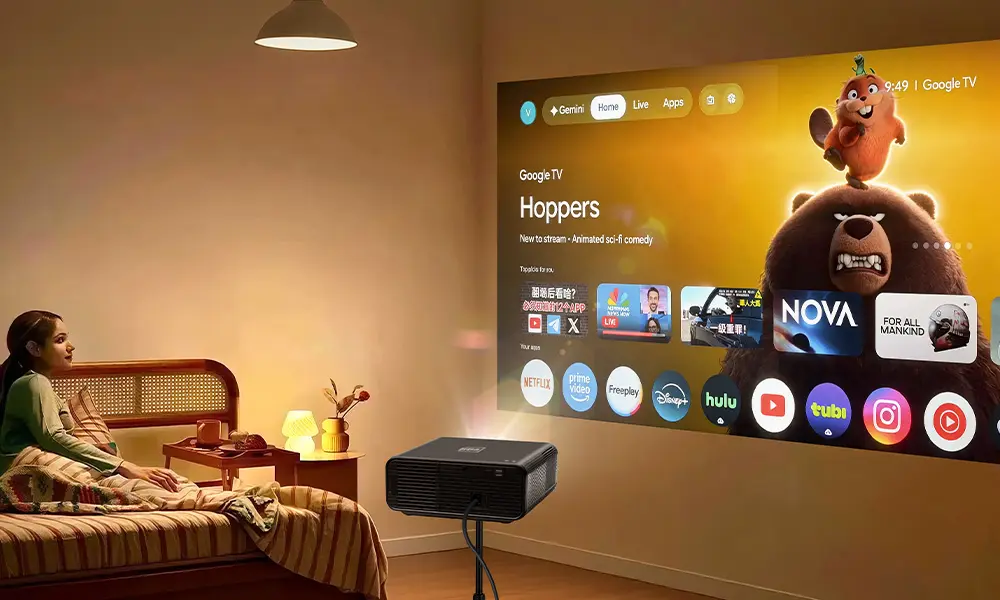 AUN U001 Pro Full HD Genuine Android TV Professional Projector 4K Support | AUN Projector Bangladesh