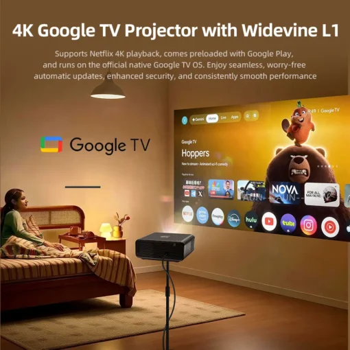 Alternative view of AUN U001 Pro Full HD Genuine Android TV Professional Projector 4K Support